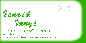 henrik vanyi business card